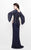 Primavera Couture - Stunning Two-Tone Sequin Embellished Long Gown with Batwing Sleeves 1424 in Blue