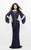 Primavera Couture - Stunning Two-Tone Sequin Embellished Long Gown with Batwing Sleeves 1424 in Blue