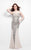 Primavera Couture - 1472 Sequined Cap Sleeves Long Dress with Back Hole in Neutral