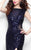 Primavera Couture - 1474 Sequined Bateau Dress in Blue