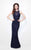 Primavera Couture - 1475 Sequined Sheath Long Dress in Blue