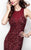 Primavera Couture - 1475 Sequined Sheath Long Dress in Red