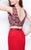 Primavera Couture - 1511 Bejeweled Illusion Bateau Neck Sheath Dress in Red