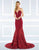 Mac Duggal Black White Red - 66218R Lace Sweetheart Mermaid Gown in Red