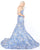 Mac Duggal - 66219M Metallic Brocade Sweetheart Mermaid Dress In Blue and Gold