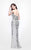 Primavera Couture - Geometric Ornate Strapless Sweetheart Sheath Gown 1520 in Neutral and Gray