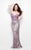 Primavera Couture - 1525 Embellished Strapless Sheath Long Dress in Purple