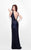 Primavera Couture - 1528 Sequined Illusion Bateau Sheath Dress in Blue
