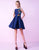 Mac Duggal Homecoming - 66228N Floral Embroidered A-line Dress in Blue