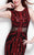 Primavera Couture - 1560 Beaded Jewel Neck Long Dress in Black and Red