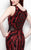 Primavera Couture - 1560 Beaded Jewel Neck Long Dress in Black and Red