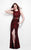 Primavera Couture - 1560 Beaded Jewel Neck Long Dress in Black and Red