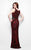 Primavera Couture - 1560 Beaded Jewel Neck Long Dress in Black and Red