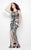 Primavera Couture - 1560 Beaded Jewel Neck Long Dress in Black and White