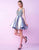 Mac Duggal Homecoming - 66239N Beaded V-neck A-line Dress in Purple