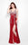 Primavera Couture - 1575 Sequined V-Neck Sheath Dress in Red