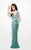 Primavera Couture - 1576 Sleeveless Halter Neck Sheath Dress in Green