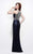 Primavera Couture - 1576 Sleeveless Halter Neck Sheath Dress in Blue