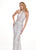 Rachel Allan - 6625 Beaded Strappy Open Back Evening Dress In White