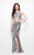 Primavera Couture - 1582 Sequined Halter Neck Sheath Dress in Gray