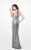 Primavera Couture - 1582 Sequined Halter Neck Sheath Dress in Gray