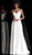 Jovani - 66253 Sleeveless V-neck Long A-line Dress With Train In White
