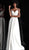 Jovani - 66253 Sleeveless V-neck Long A-line Dress With Train In White