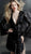 Jovani - 66256 Sequined Long Sleeves Plunging V Neck Dress In Black