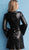 Jovani - 66256 Sequined Long Sleeves Plunging V Neck Dress In Black