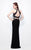 Primavera Couture - Two-Piece Sequined Halter Neck Jersey Sheath Gown 1594 in Black and Red