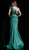 Jovani - 66271 Two Piece Ruffled Asymmetric Mermaid Dress With Train In Green