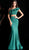 Jovani - 66271 Two Piece Ruffled Asymmetric Mermaid Dress With Train In Green