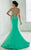 Tiffany Homecoming - Impeccable Flourished Halter Long Evening Gown In Green