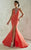 Tiffany Homecoming - Impeccable Flourished Halter Long Evening Gown In Pink