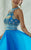 Tiffany Homecoming - Stylish Bead-Embellished Halter Gown with Sheer Layering 46032  in Blue
