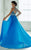 Tiffany Homecoming - Stylish Bead-Embellished Halter Gown with Sheer Layering 46032  in Blue