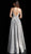Jovani - 66284 Metallic V-Neck Romper with A-Line Overskirt In Silver