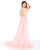 Mac Duggal - 66288M Lace Illusion Jewel Sheath Dress In Pink