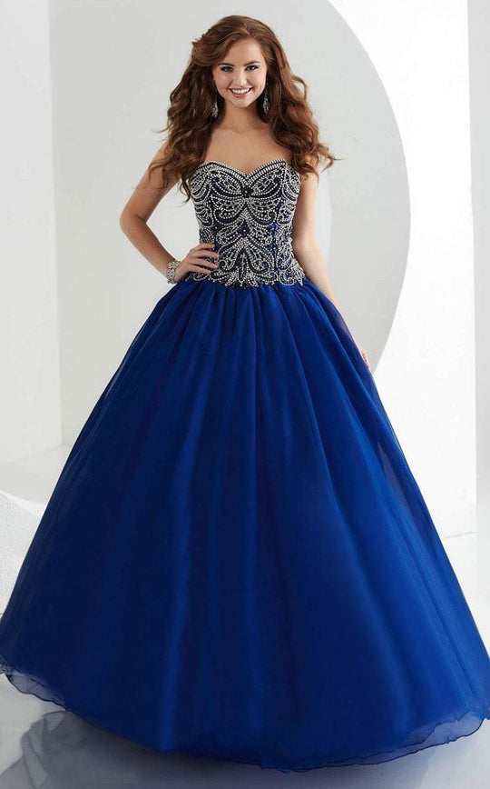 Tiffany Homecoming - Stunning Florid Chiffon Evening Gown 46038 in Blue
