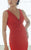 Tiffany Homecoming - 46046 V-Neck Twisted Evening Gown with Cowl Back in Red and Gold