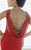 Tiffany Homecoming - 46046 V-Neck Twisted Evening Gown with Cowl Back in Red and Gold