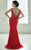 Tiffany Homecoming - 46046 V-Neck Twisted Evening Gown with Cowl Back in Red and Gold
