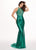 Rachel Allan - 6630 Sequined Halter Trumpet Dress With Train In Green