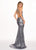 Rachel Allan - 6630 Sequined Halter Trumpet Dress With Train In Silver
