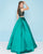 Mac Duggal - 66311H Two Piece Beaded Jewel Illusion Evening Gown In Green and Black