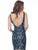 Jovani - 66315 Sequined Lace Sheath Cocktail Dress In Blue