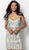 Jovani - Embroidered Floral Appliqued Sheath Dress 66318 In Neutral