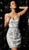 Jovani - 66318 Sleeveless Embroidered Floral Appliqued Fitted Short Dress - 1 Pc. Multi/Nude in size 0 Available
