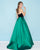 Mac Duggal - 66318H Strapless Straight Across Ballgown In Green and Black