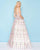 Mac Duggal - 66319H Sleeveless V-Neck Embellished Open Back Gown In Pink and Print
